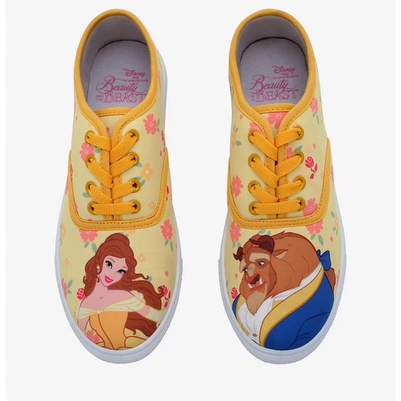 Disney Shoes - Disney Beauty And The Beast Belle & Beast Floral Lace-Up Sneakers